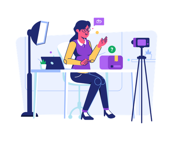 Illustration of a content creator at work